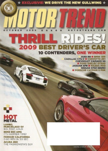 MOTOR TREND 2009 OCT - POBST TESTS, SLS AMG, LP670-4, XFR vs CTS-V, E63 AMG